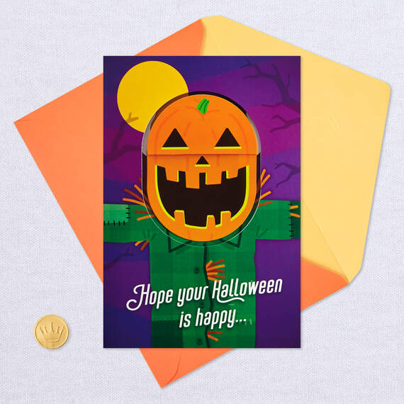 Pumpkin Ghost Funny Pop-Up Halloween Card With Sound, , large image number 5