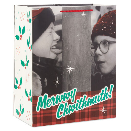 13" A Christmas Story™ Ralphie and Flick Large Christmas Gift Bag, 