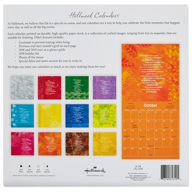 hallmark calendars 2018