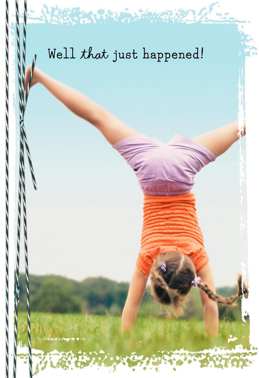 Kid Doing Handstand Congratulations Card