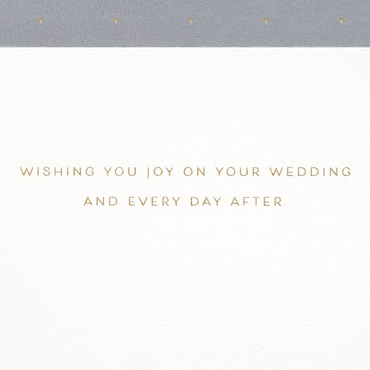 Gold Flowers on Gray Signature Wedding Card Sentiment image number 2