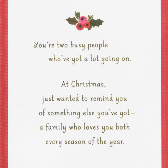 A Family Who Loves You Christmas Card for Daughter and Son-in-Law, , large image number 2