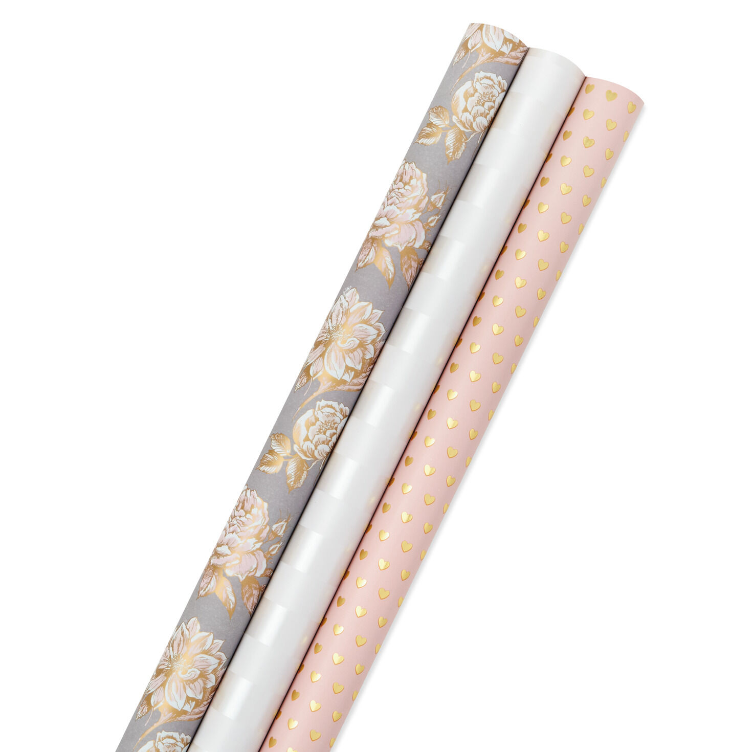 Pink Floral Metallic Wrapping Paper, 17.5 sq. ft. - Wrapping Paper -  Hallmark