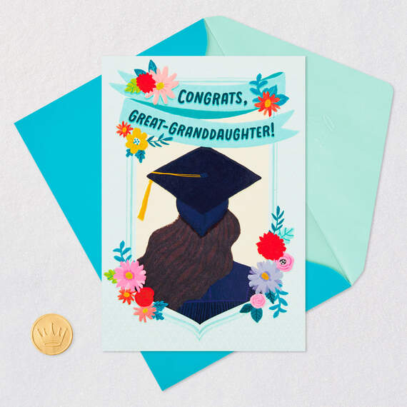 Sharing in Your Pride Graduation Card for Great-Granddaughter, , large image number 5