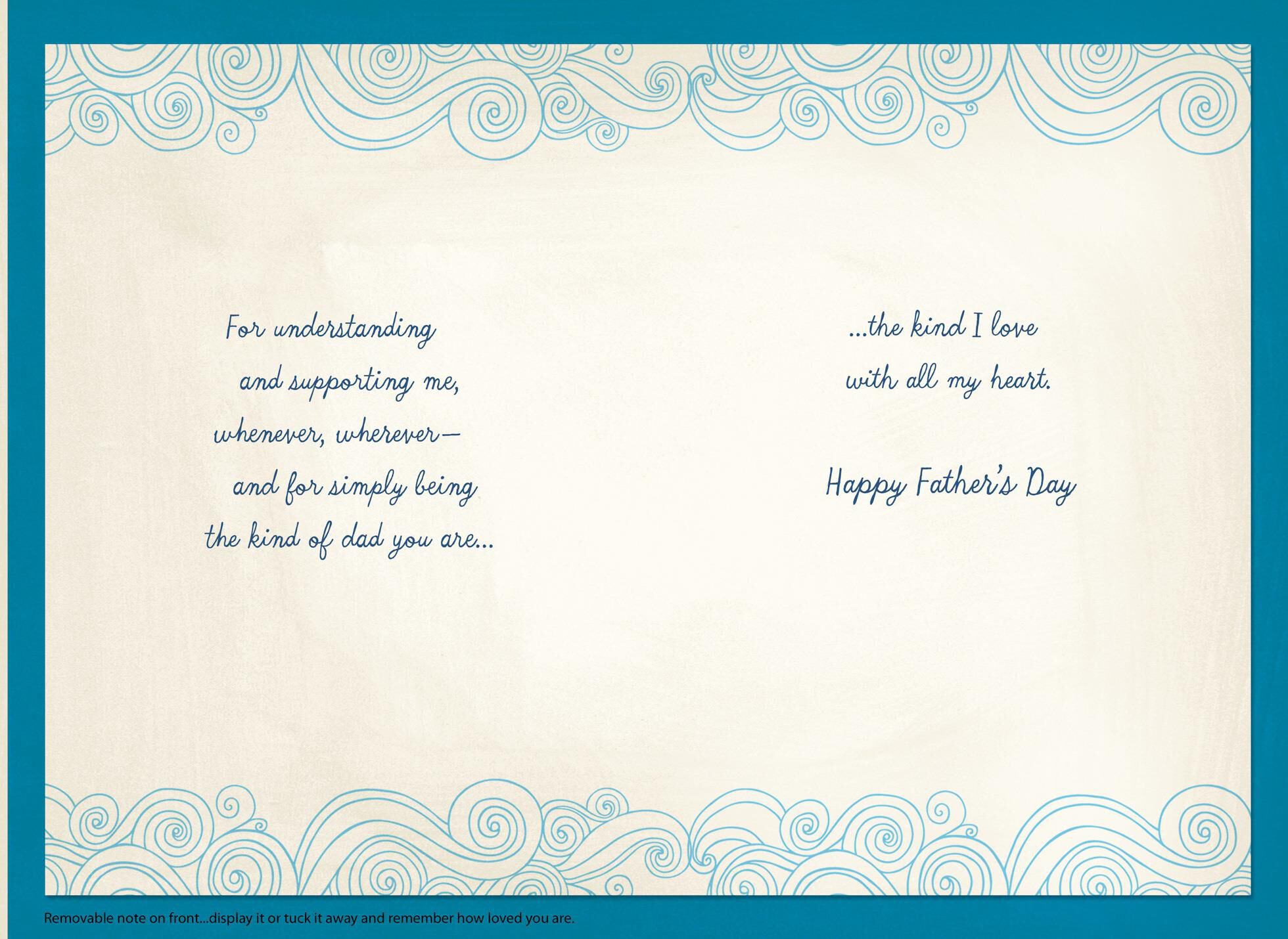 Ocean Beauty Father's Day Card With Removable Note From Daughter