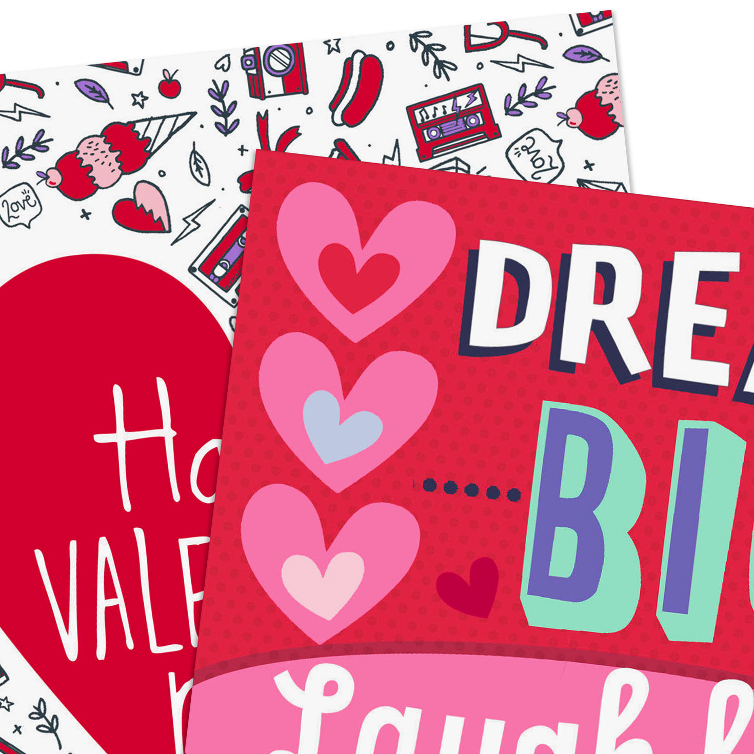 Fun Icons and Doodles Kids Valentine's Day Card Pack Card Fronts Detail image number 4