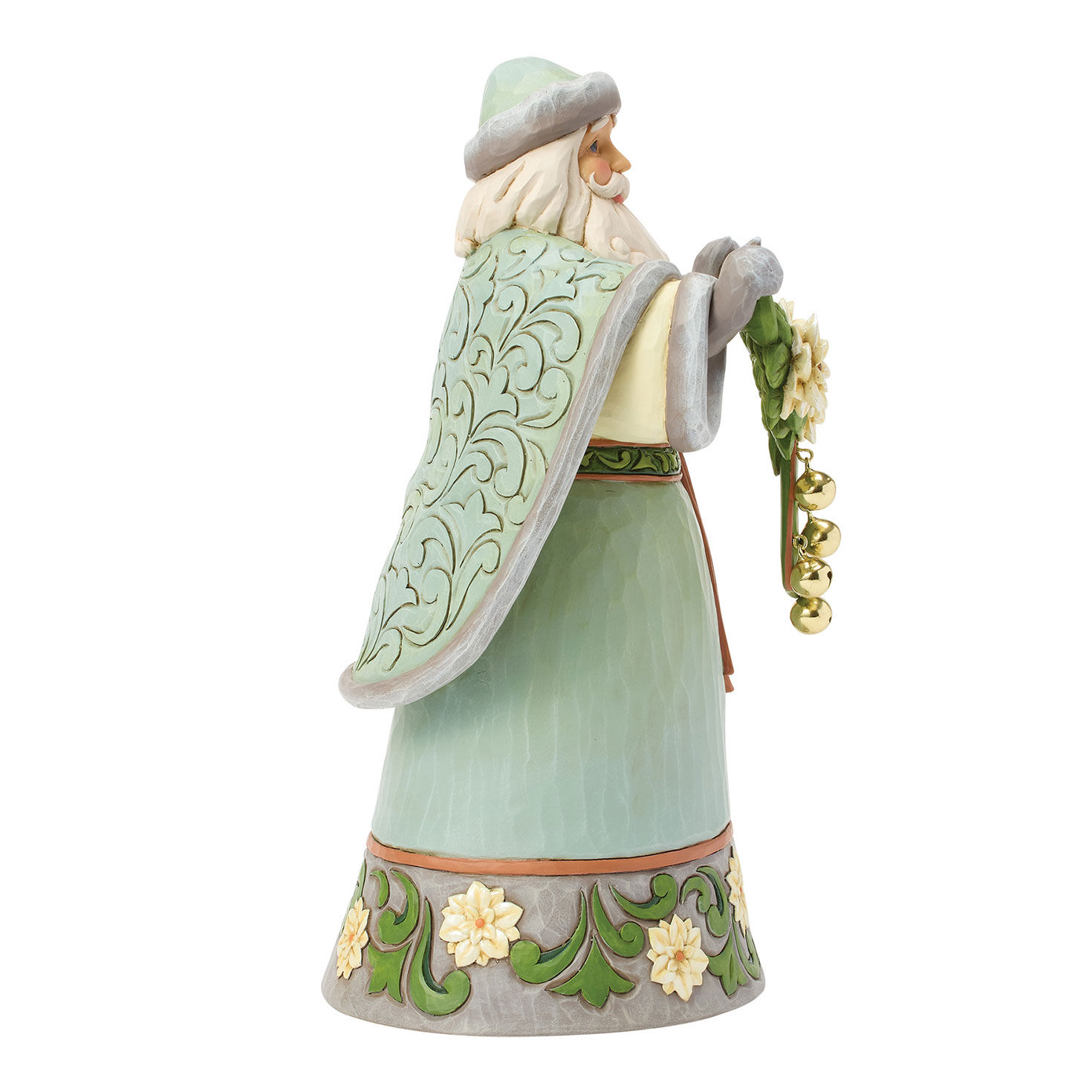 Santa in Green With Flower Garland Jim Shore Statue side image number 4