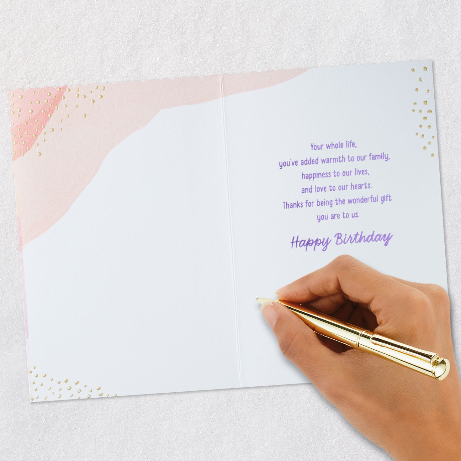 Pastel Abstract Granddaughter Birthday Card Signing card image number 6