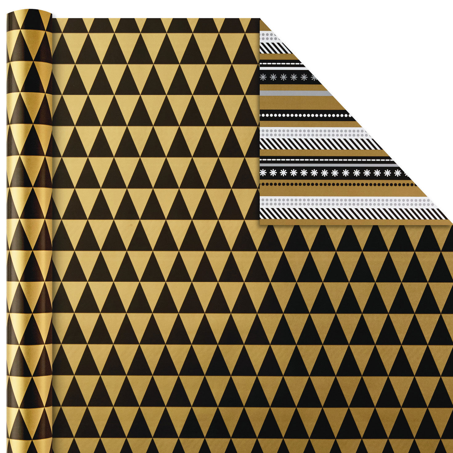 Black and Gold 4-Pack Reversible Holiday Wrapping Paper Assortment, 150 sq. ft., , large image number 5