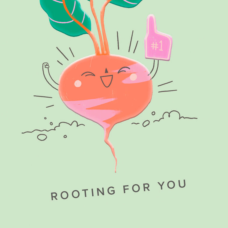 Cheering Beet Punny Encouragement Card Card Front Detail image number 4