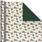 Cardinals/Green Check Reversible Holiday Gift Wrap Wrap Square image number 1