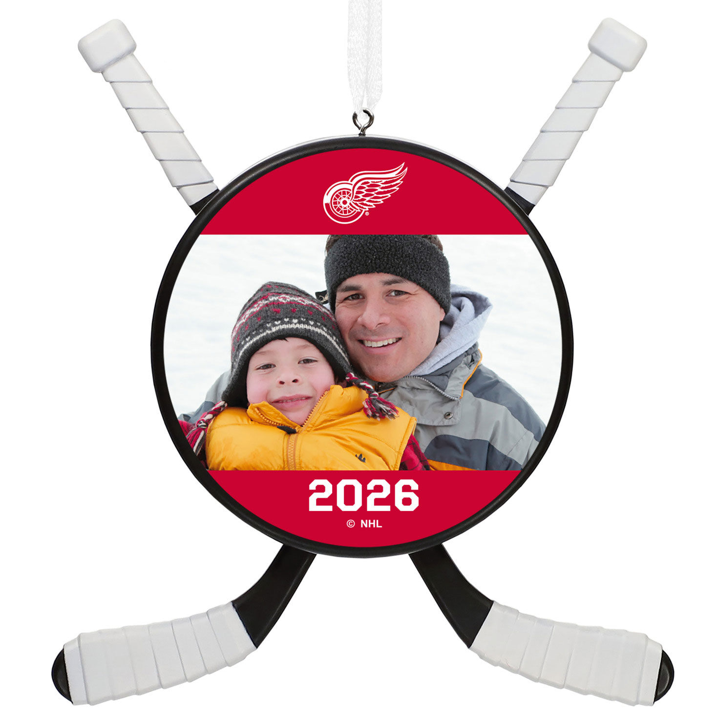 NHL Detroit Red Wings® Hockey Personalized Ornament, Custom Photo and Text