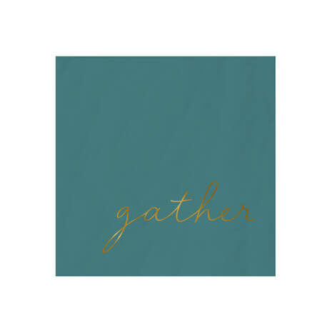Jade Green "Gather" Cocktail Napkins, Set of 16, , large