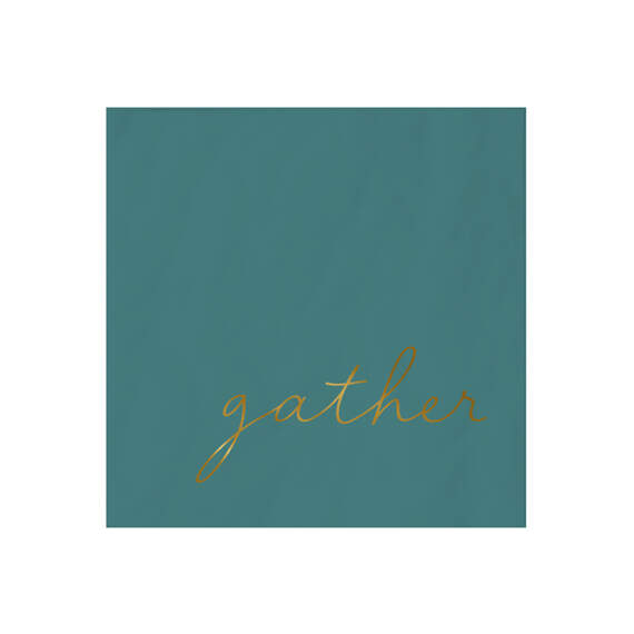 Jade Green "Gather" Cocktail Napkins, Set of 16