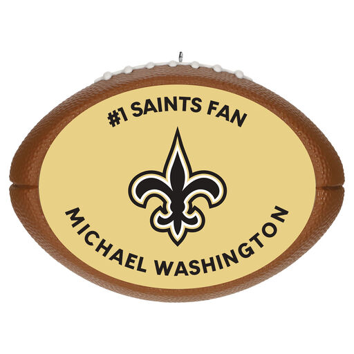 NFL Football New Orleans Saints Text Personalized Ornament, 