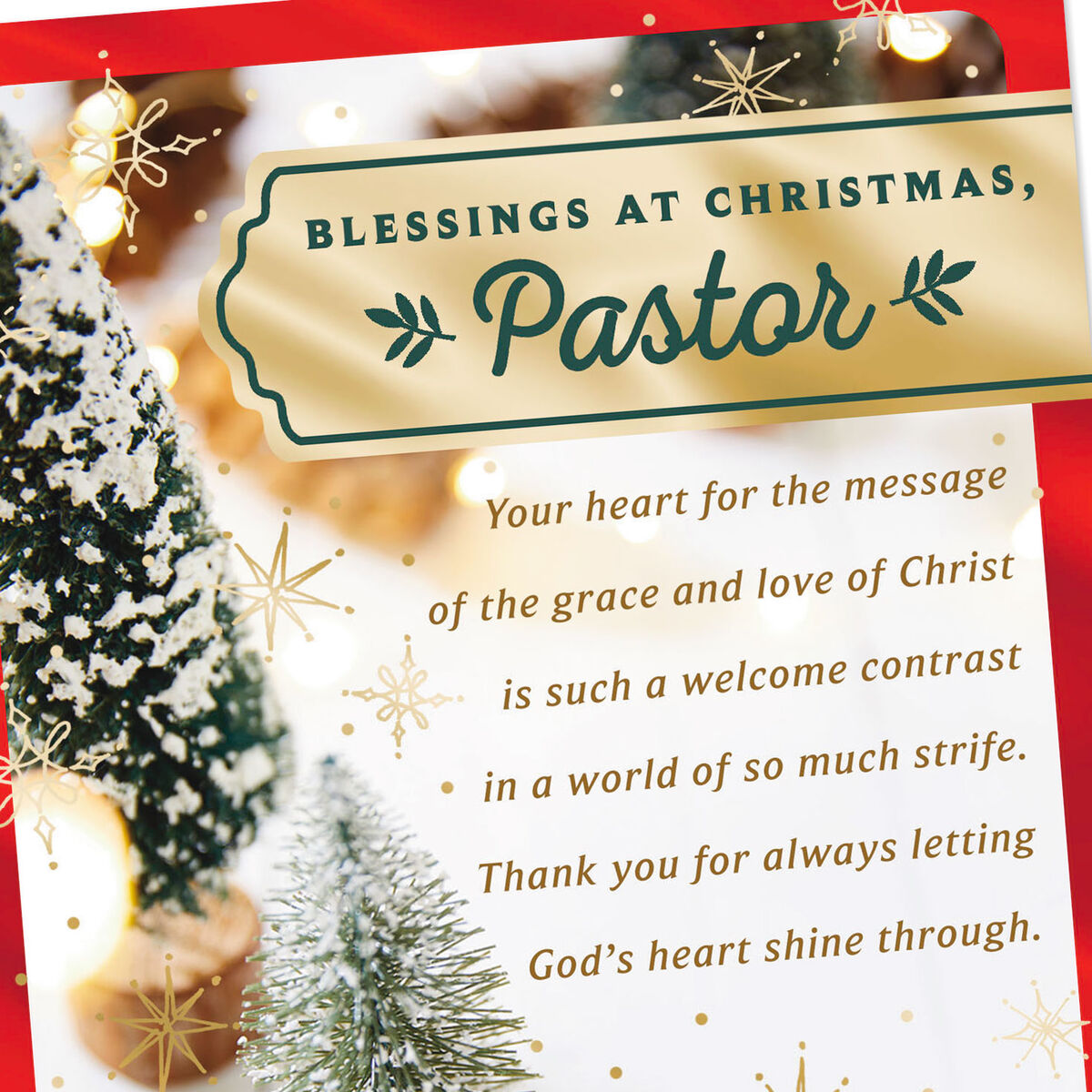 Abundant Blessings Religious Christmas Card for Pastor Greeting Cards