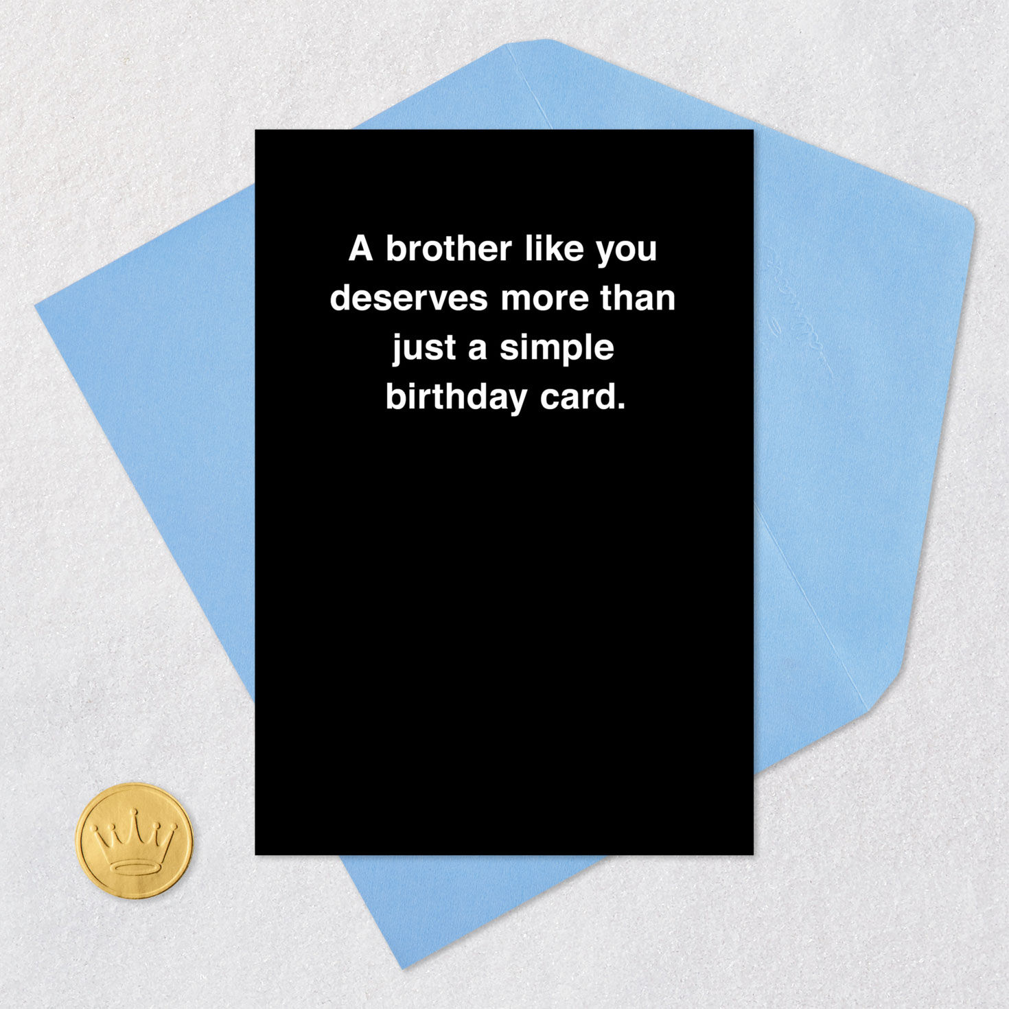 Black and White Funny Birthday Card Card Front with Envelope and Gold Seal image number 5