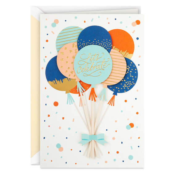 Let's Celebrate Balloons Birthday Card, , large image number 1