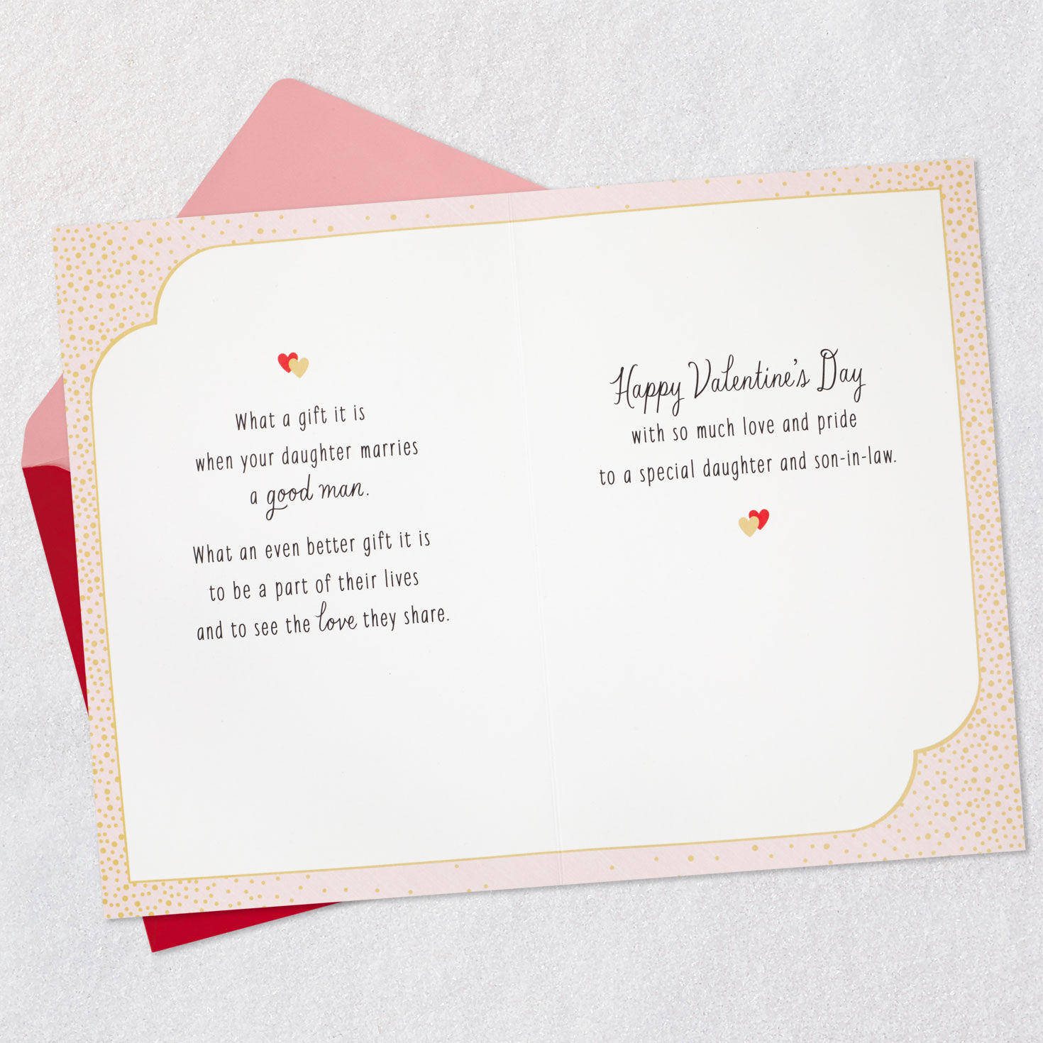 Flowers Daughter and Son-in-Law Valentine's Day Card Card Front Detail image number 4