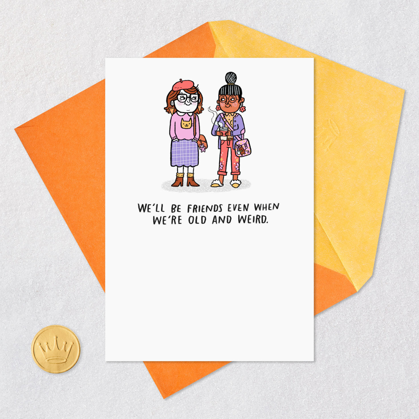 Weird Women Funny Birthday Card for Friend Card Front with Envelope and Gold Seal image number 5