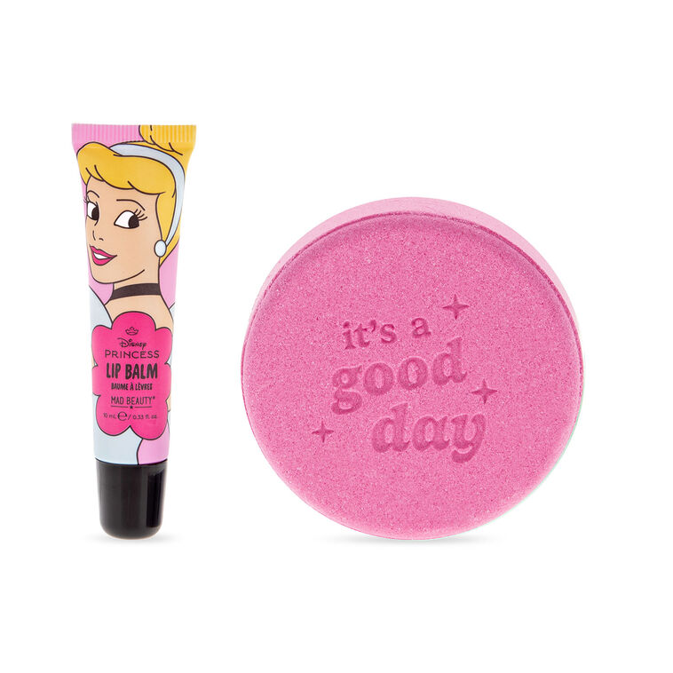 Mad Beauty Disney Princess Cinderella Bath Fizzer and Lip Balm Set