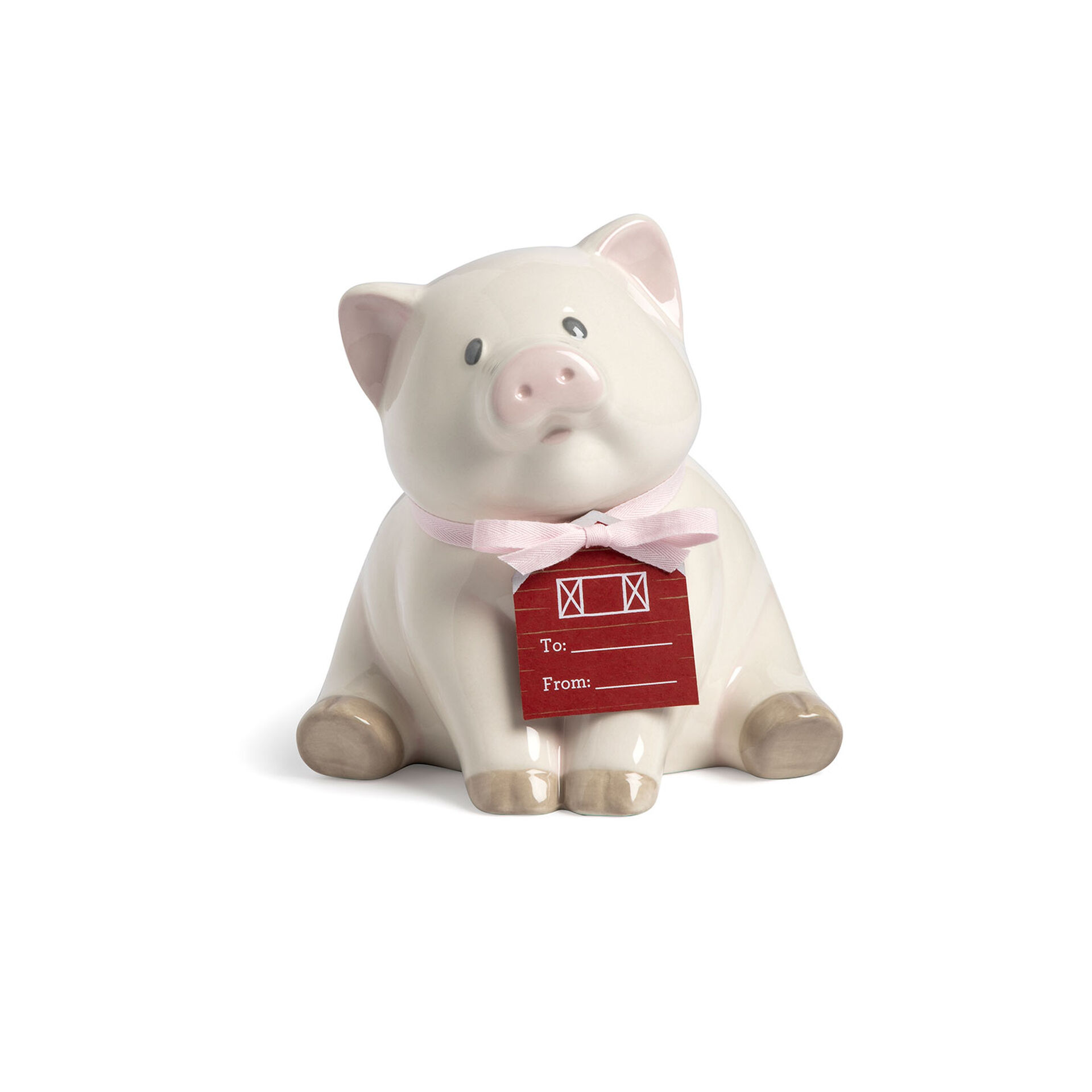 Demdaco Cream Piggy Bank, 6" Decorative Accessories Hallmark