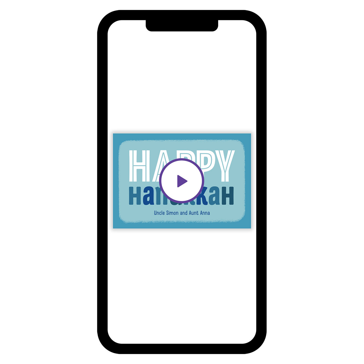 Blue and White Block Lettering Hanukkah eCard, , large image number 1