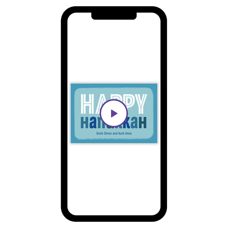 Blue and White Block Lettering Hanukkah eCard