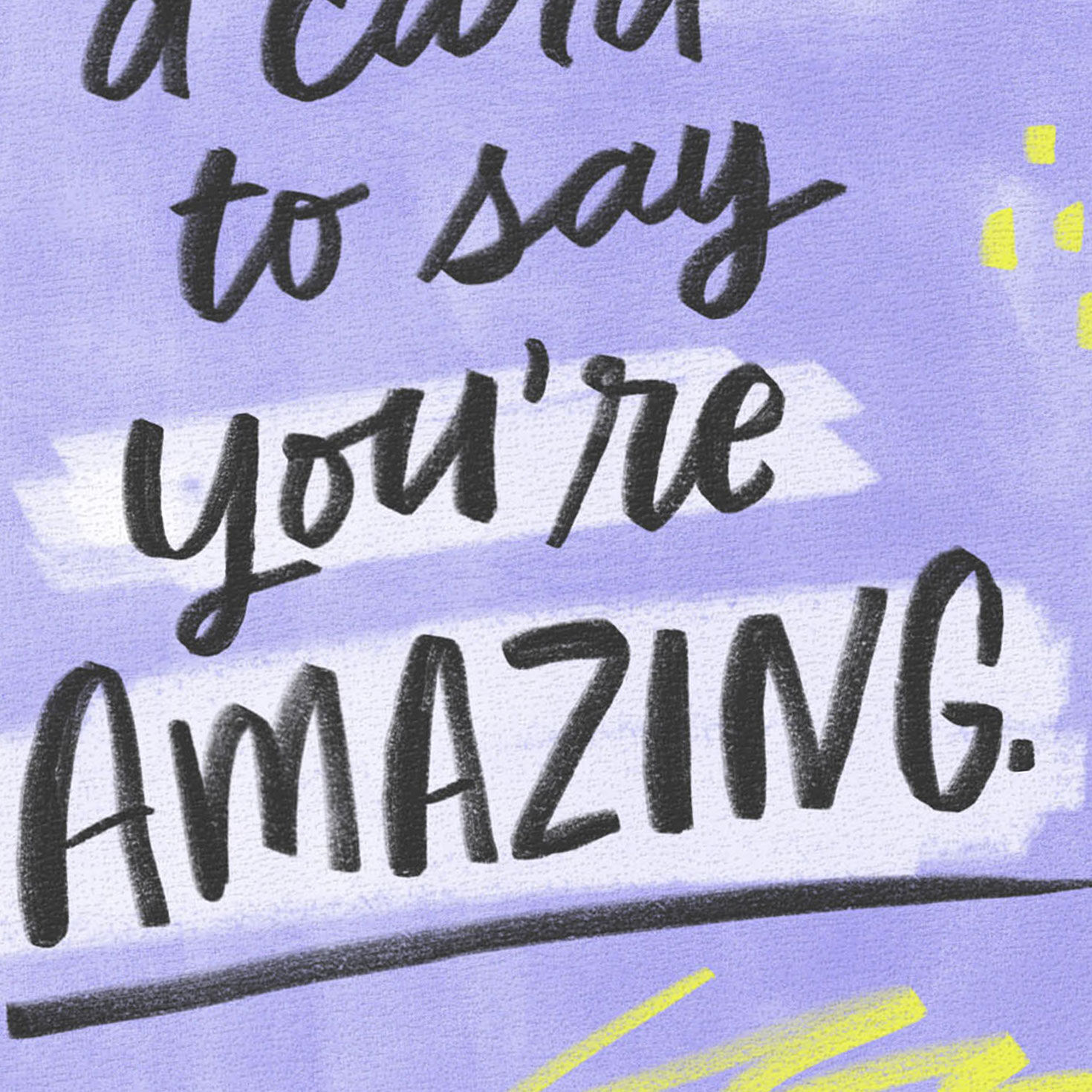 Purple and Yellow Graphics Thinking of You Card Card Front Detail image number 4