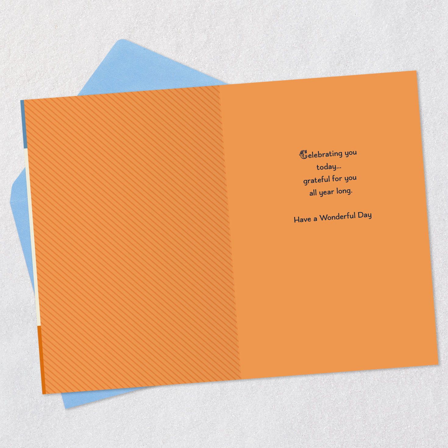 Vintage Lettering and Stripes Happy Father's Day Card Open card with envelope image number 3