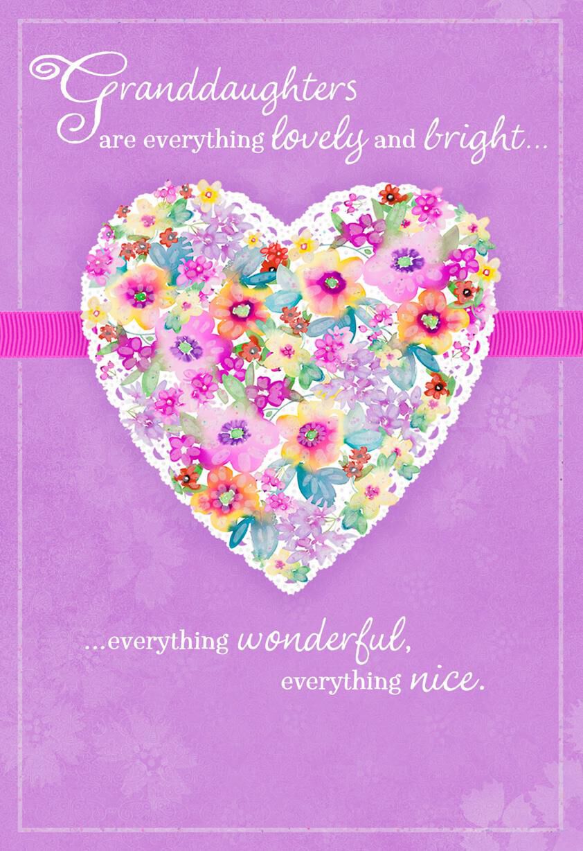 Lovely and Bright Birthday Card for Granddaughter