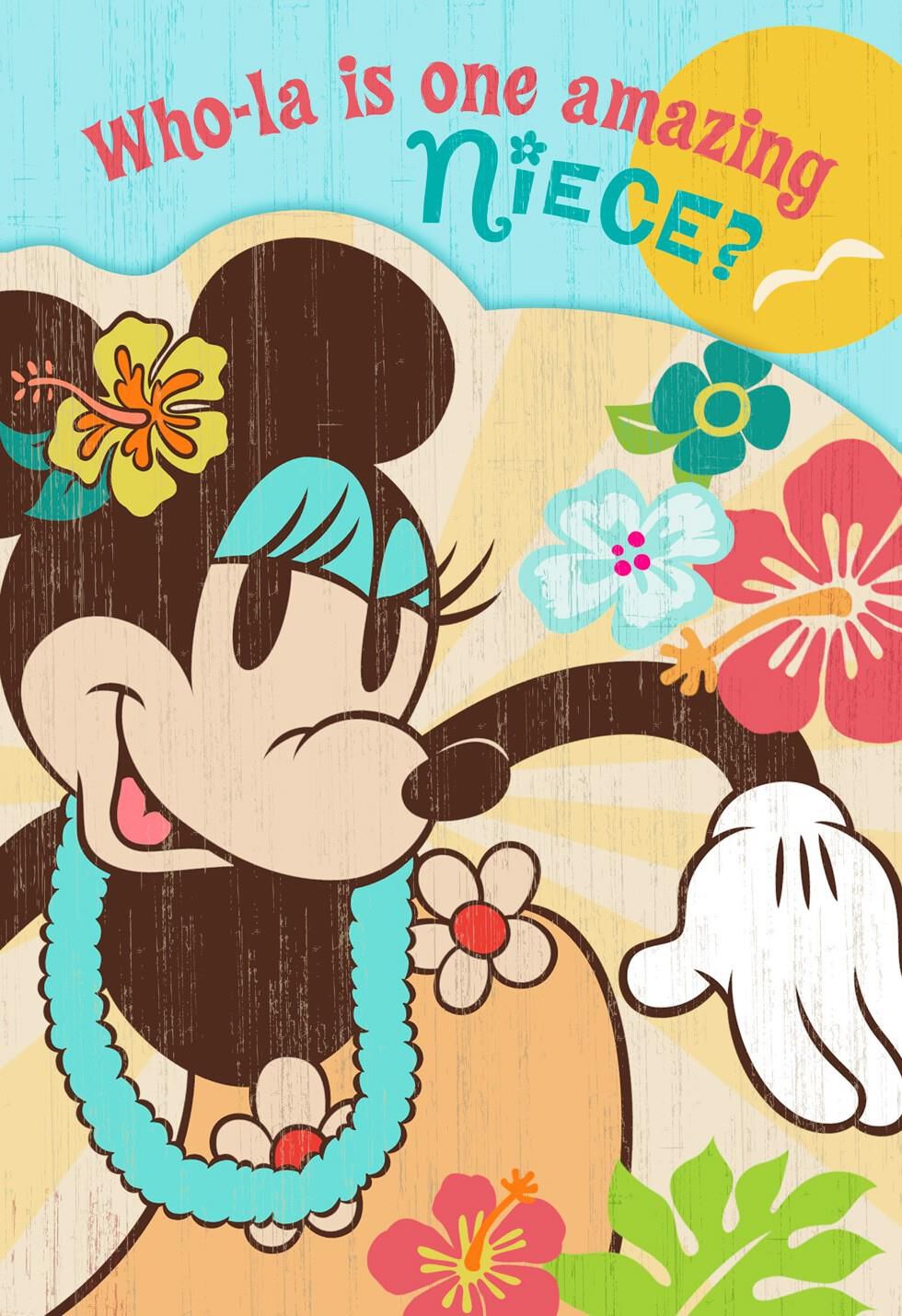 Luau Minnie Mouse Birthday Card for Niece