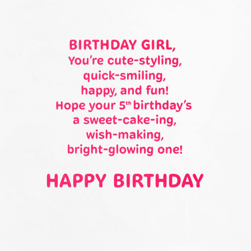 Disney Minnie Mouse 5th Birthday Card for Her, 