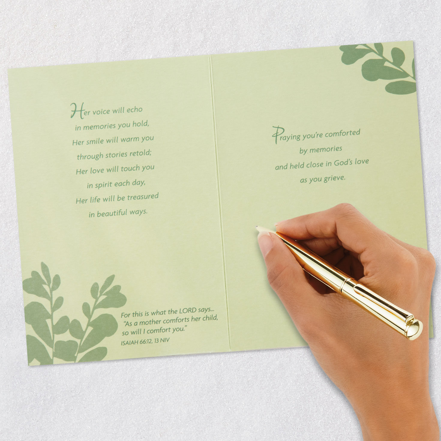 Leaves & Butterfly Religious Sympathy Card Loss of Mom  image number 8