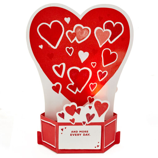 Love You More Musical 3D Pop-Up Love Card With Light, 