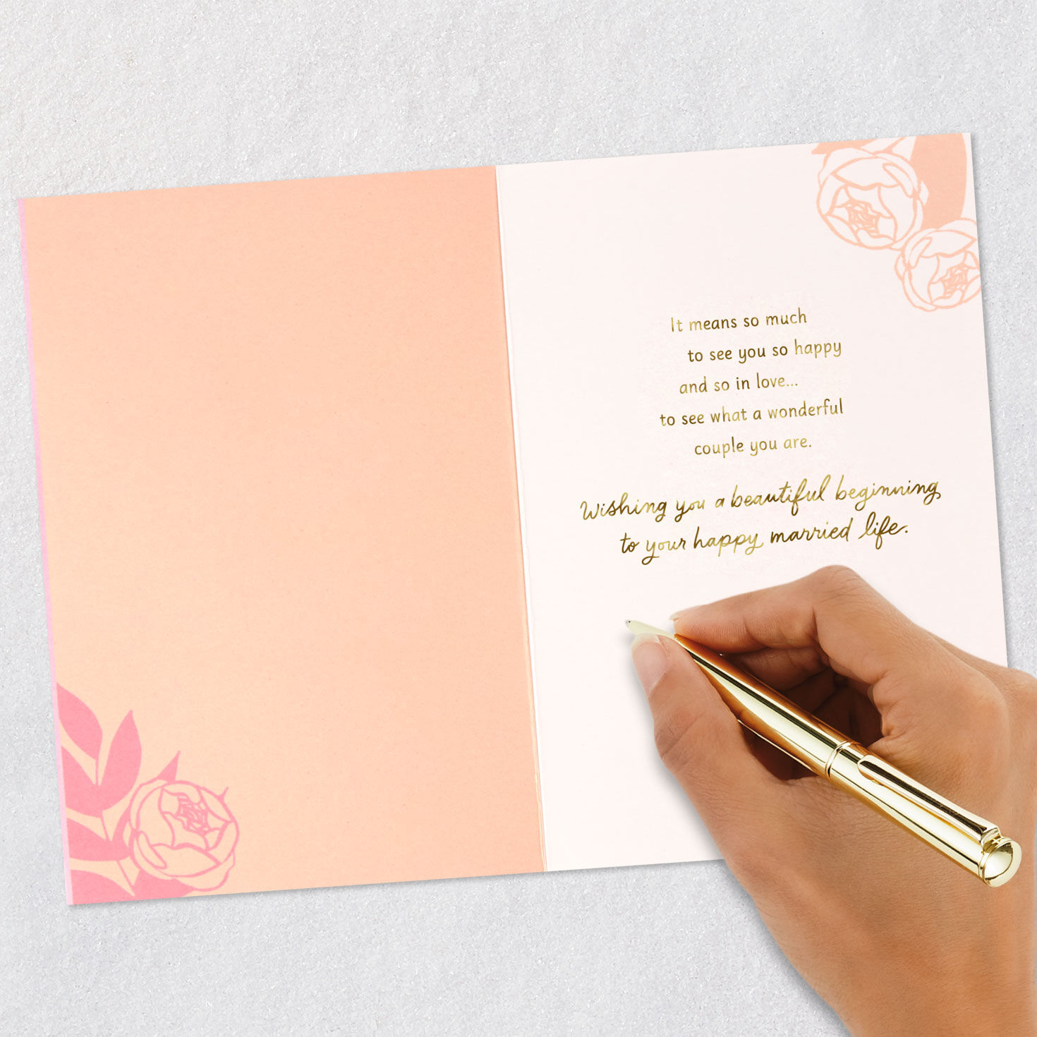 Floral Heart Granddaughter Wedding Card Signing card image number 6