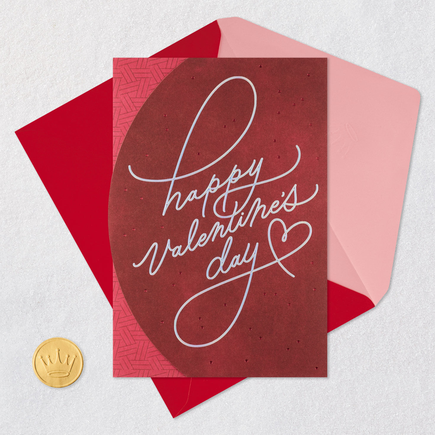 Modern Pink and Red Geometric Valentine's Day Card  image number 6