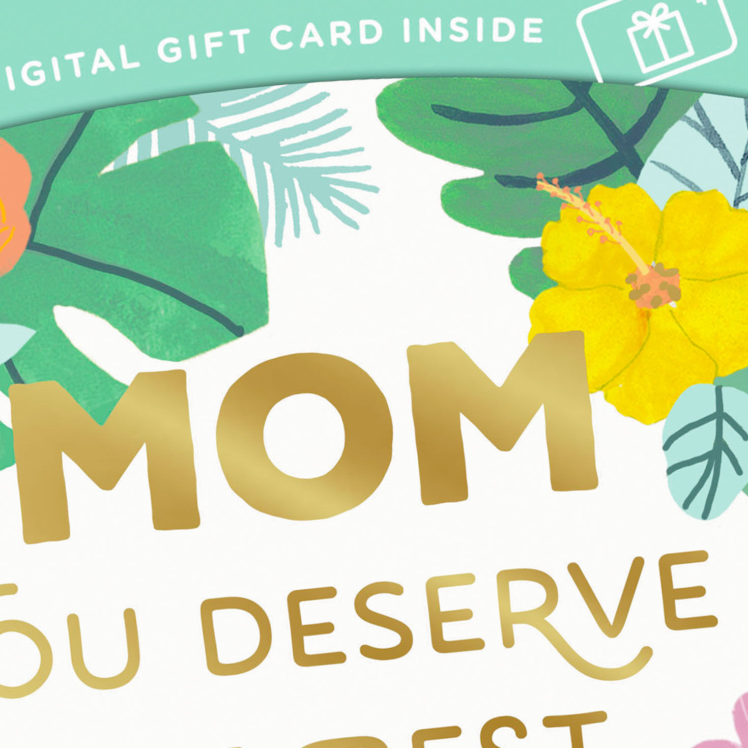 Pastel Tropical Flowers Mother's Day Gift Card  image number 5