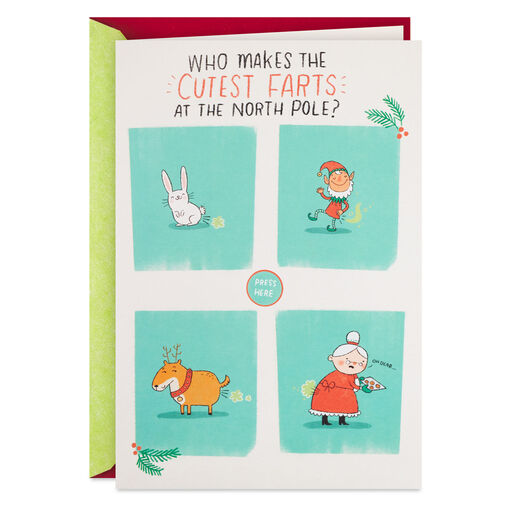 North Pole Farts Funny Christmas Card With Sound, 