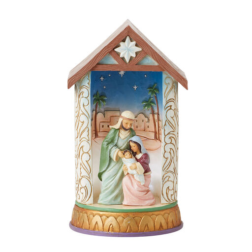 Jim Shore Holy Family Lighted Diorama Figurine, 5.51", 