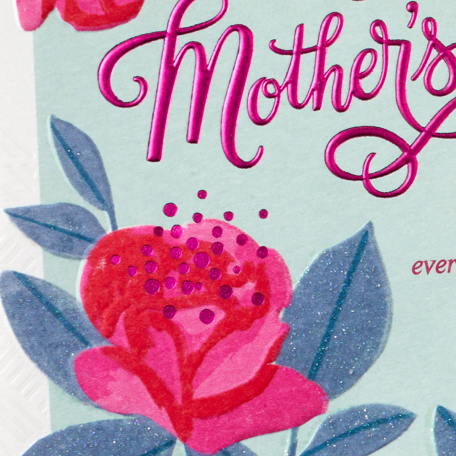 Pink and Silver Flowers Religious Mother's Day Card Card Front Detail image number 4