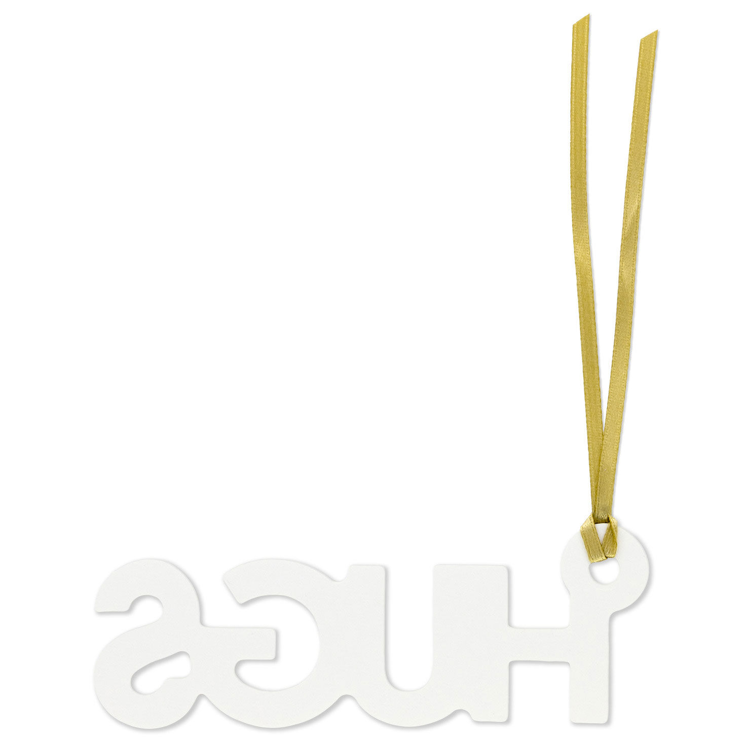 Hugs Die-Cut Gold Gift Trim With Ribbon Hanger back image number 5