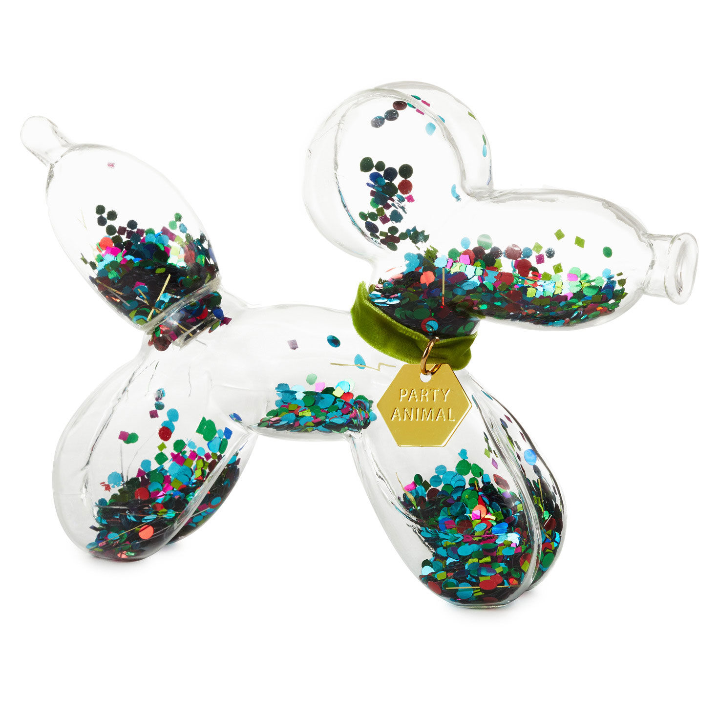 Confetti-Filled Glass Balloon Dog