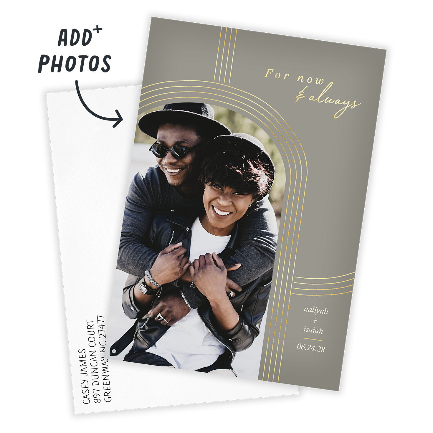 Now and Always Gold Arch Save the Date, , large image number 2