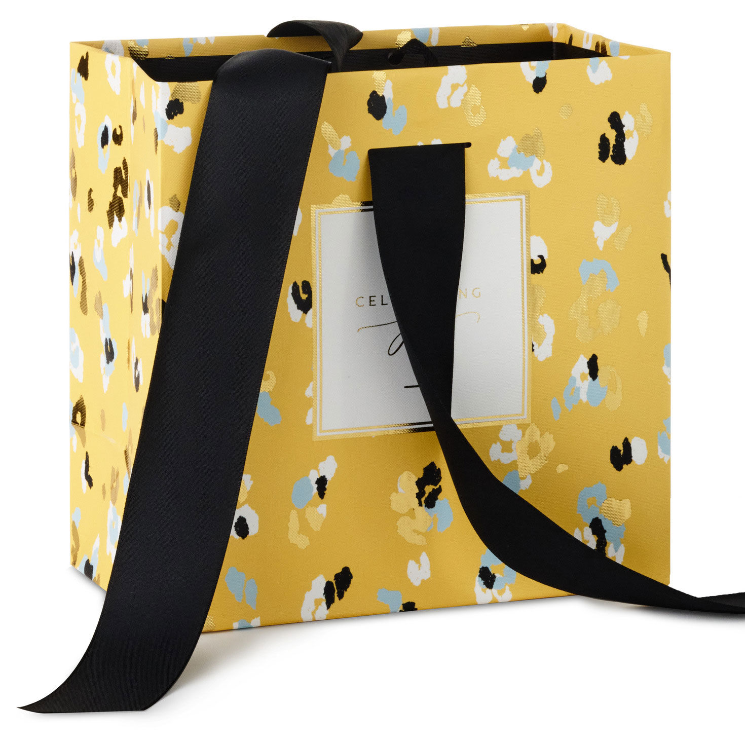 Modern Animal Print Medium Square Gift Bag ribbon detail image number 4