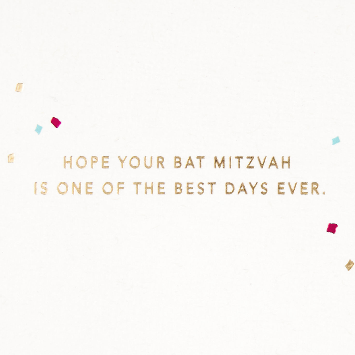 Pink and Gold Confetti Lettering Bat Mitzvah Card Sentiment  image number 2