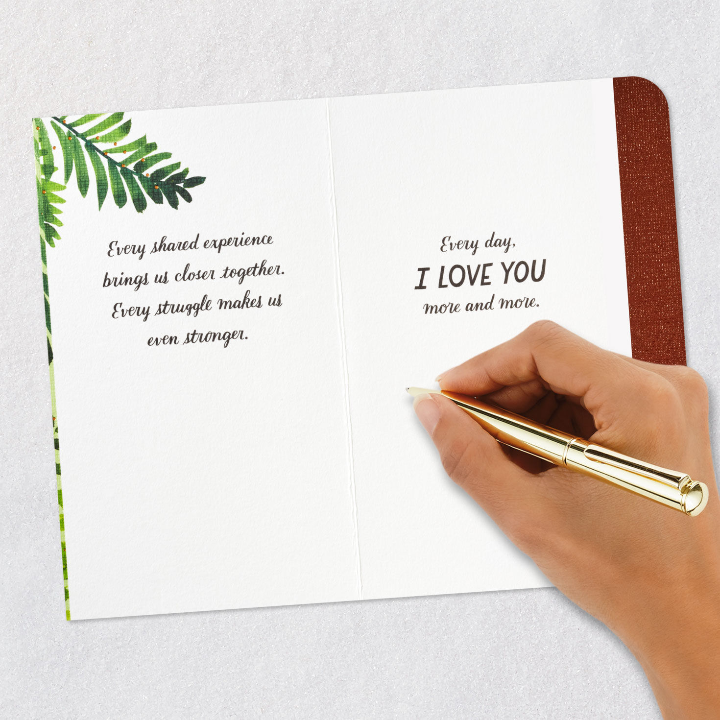 Fern Leaves Romantic Love Card signing card image number 8