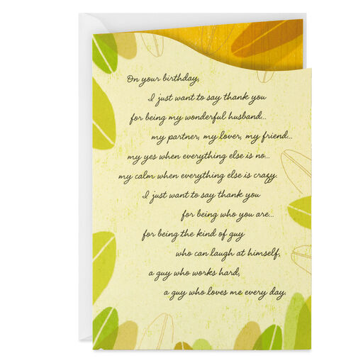 Thank You for Being You Birthday Card for Husband, 