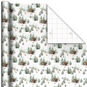 Snowy Cottage on White Holiday Wrapping Paper Roll Wrap Square image number 1