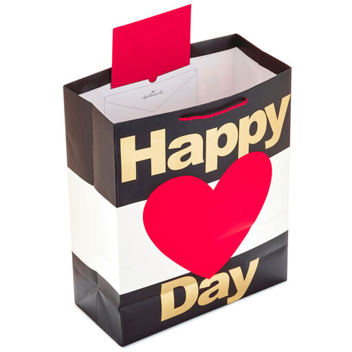 15.5" Happy Heart Day X-Large Valentine's Day Gift Bag With Tissue Paper, 